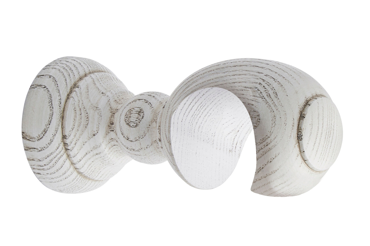 Hallis Ashbridge 45mm Wooden Curtain Pole Clasp Bracket - Parchment White