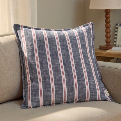 Wylder Abersoch Stripe Cushion - Regatta Red