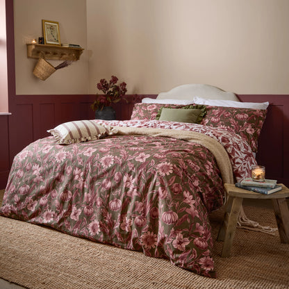 Wylder Autumn Garden Duvet Cover Set - Rose