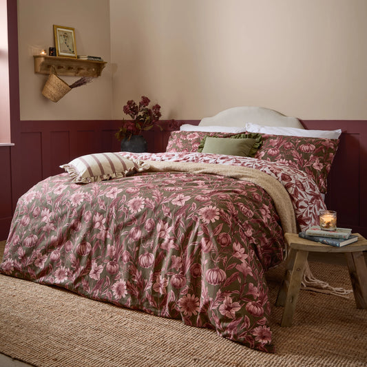 Wylder Autumn Garden Duvet Cover Set - Rose