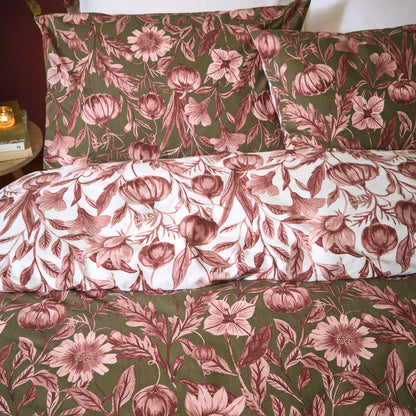 Wylder Autumn Garden Duvet Cover Set - Rose