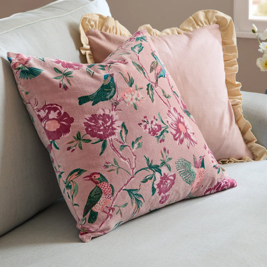 Wylder Aviary Cushion - Blushed Rose