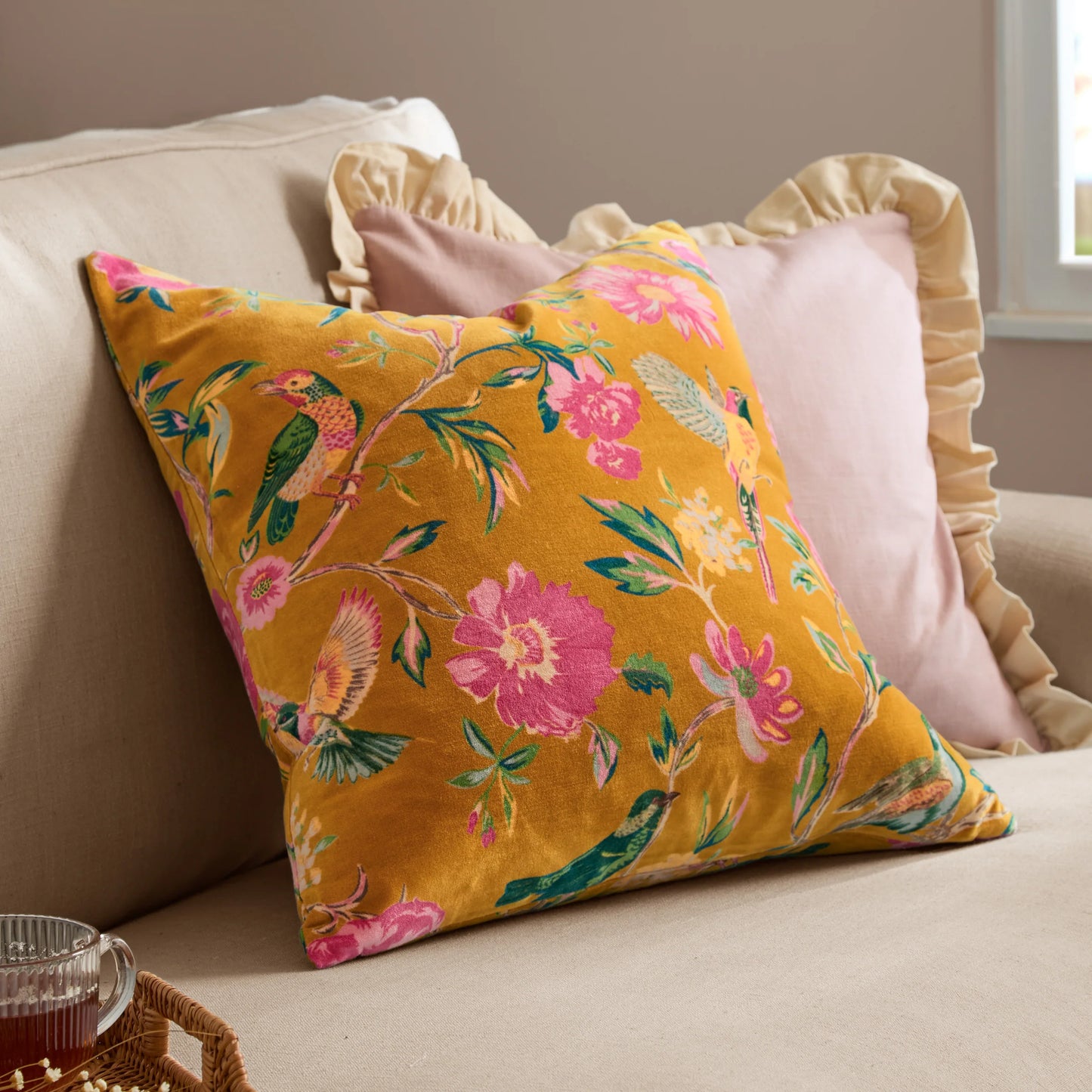 Wylder Aviary Cushion - Gold