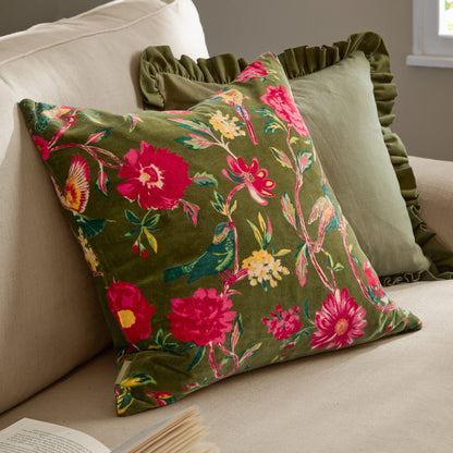 Wylder Aviary Cushion - Woodgrove Green