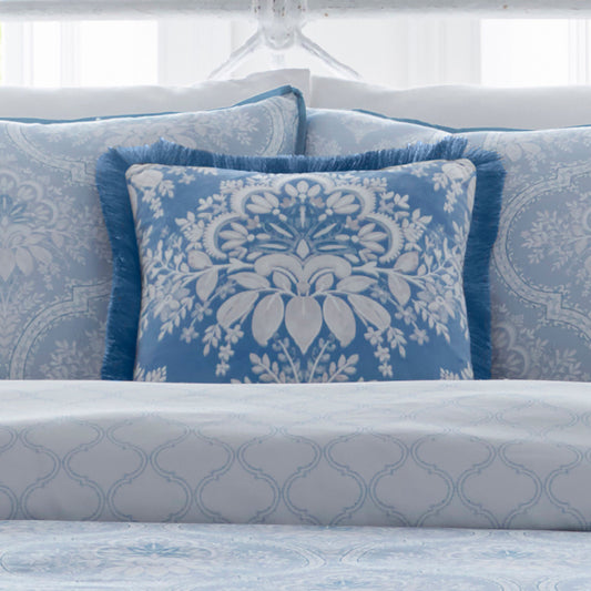 Alexia Cushion by Appletree Heritage in Blue 43 x 43cm - Cushion - Appletree Heritage