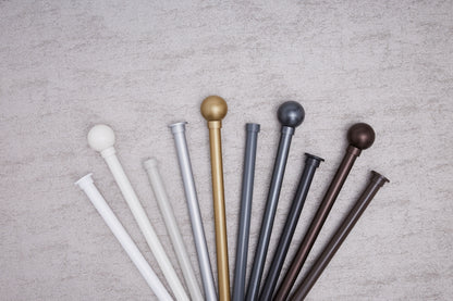 Hallis Arc Stud 25mm Metal Curtain Pole - Mocha