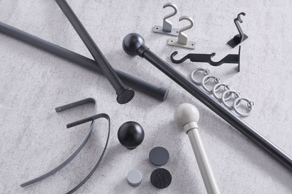 Hallis Arc Ball 25mm Metal Curtain Pole - Gunmetal