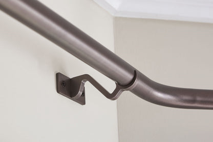 Hallis Arc 25mm Metal Curtain Pole Passing Bracket - Gunmetal