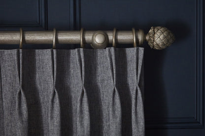 Hallis Ashbridge Kew 45mm Wooden Curtain Pole Finial - Baroque Silver