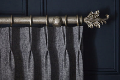 Hallis Ashbridge Tatton 45mm Wooden Curtain Pole - Baroque Silver