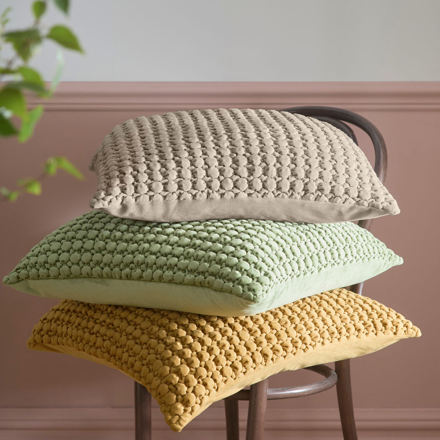 Bobble Cushion in Olive 55 x 55cm - Cushion - Appletree