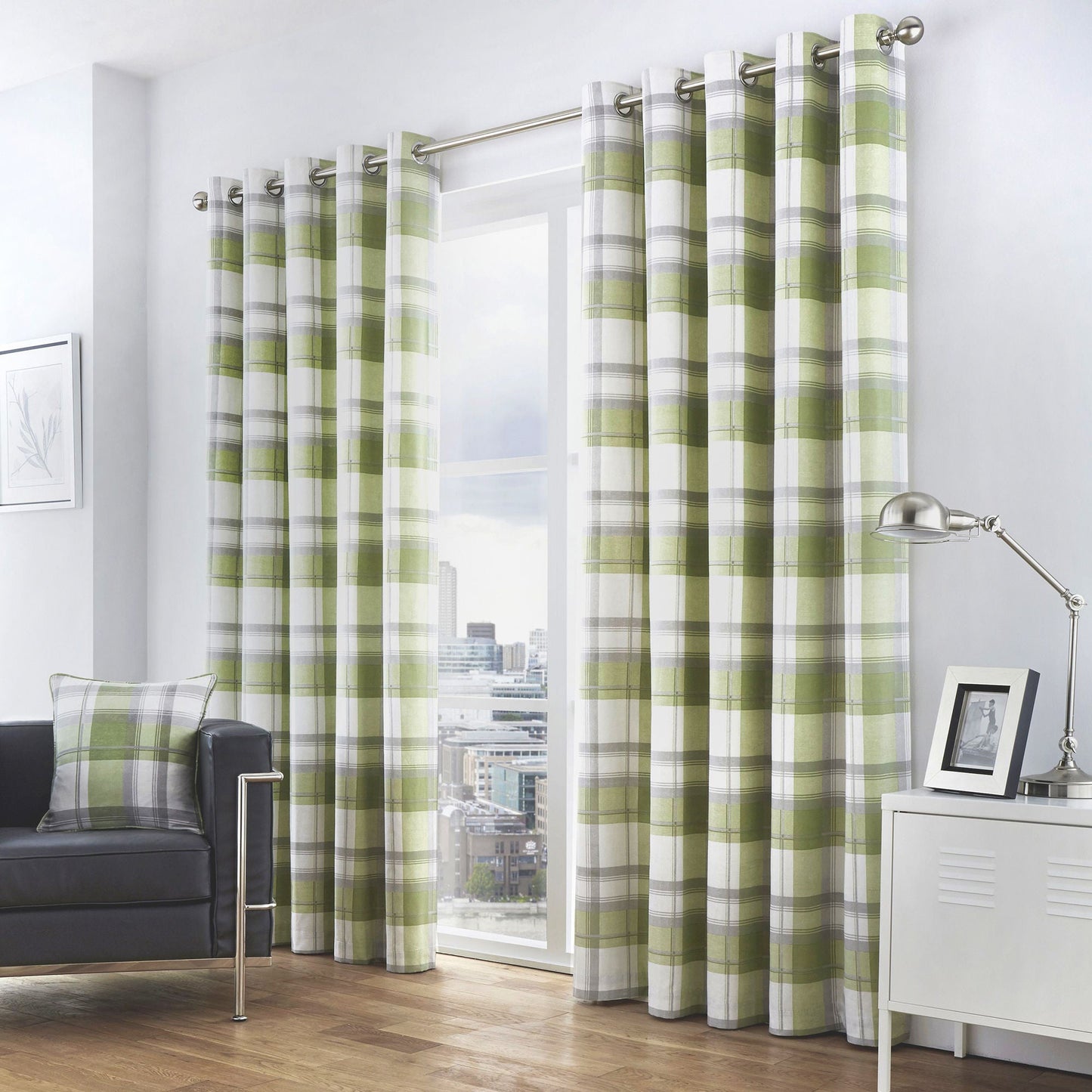 Balmoral Check Cushion by Fusion in Green 43 x 43cm - Cushion - Fusion