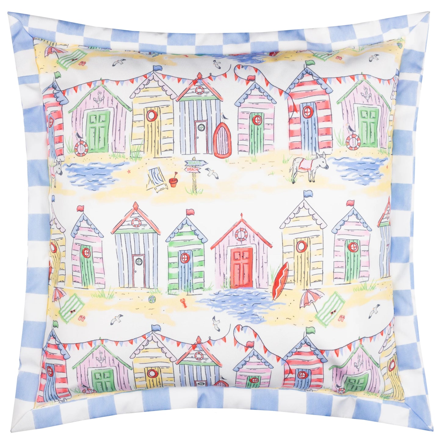 Furn Beach Huts Square Outdoor Cushion - Multi