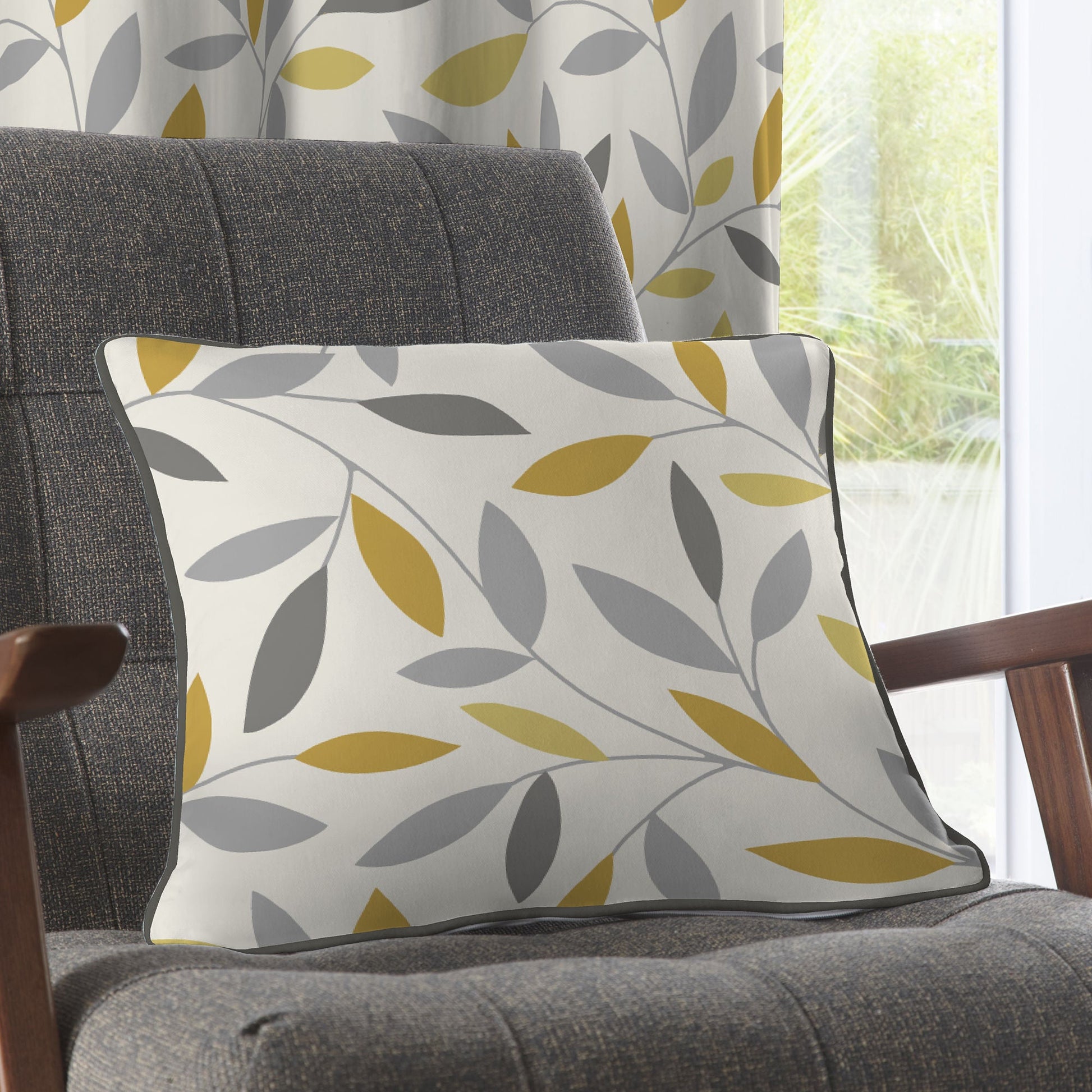 Beechwood Cushion by Fusion in Ochre 43 x 43cm - Cushion - Fusion
