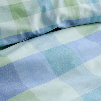 Block Check Duvet Cover Set in Blue - Duvet Cover Set - Fusion