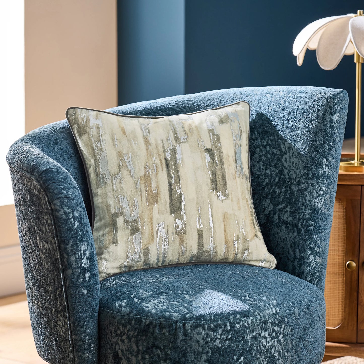 Clarke & Clarke Blocks Cushion - Silver
