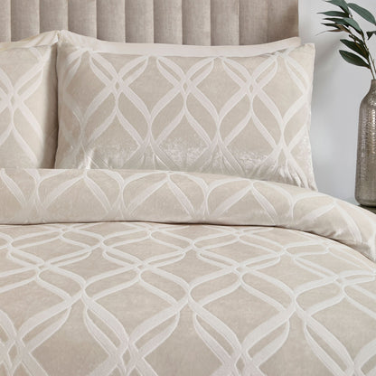 Soiree Belfort Velvet Duvet Cover Set - Champagne