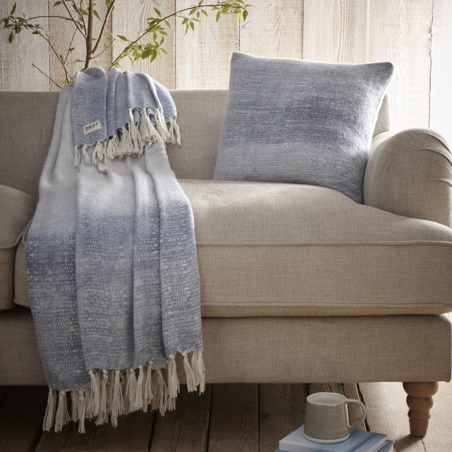 Bretton Cushion by Drift Home in Blue 43 x 43cm - Cushion - Drift Home