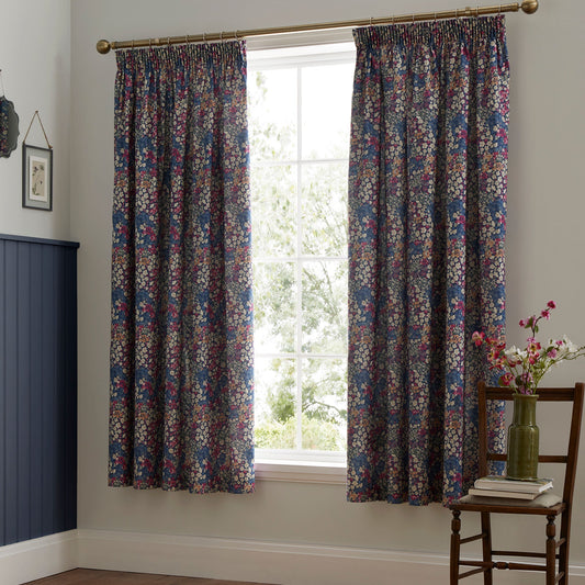Dreams & Drapes Design Bessie Pencil Pleat Curtains - Navy