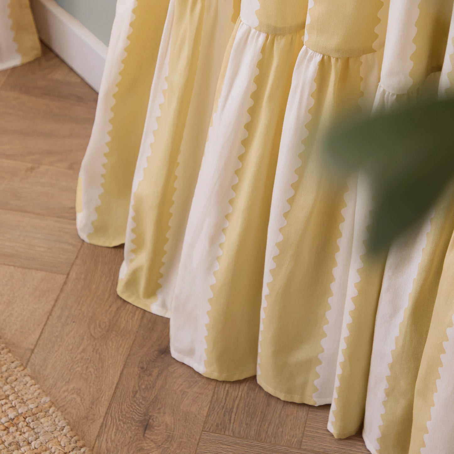 Furn Birdie Stripe Pencil Pleat Curtains - Butter Yellow