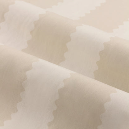 Furn Birdie Stripe Pencil Pleat Curtains - Oat/Milk