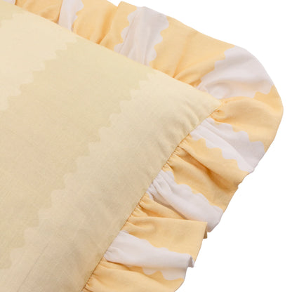 Furn Birdie Stripe Ruffle Cushion - Butter Yellow