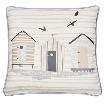 Beach Huts Outdoor Cushion by Fusion in Natural 43 x 43cm - Cushion - Fusion
