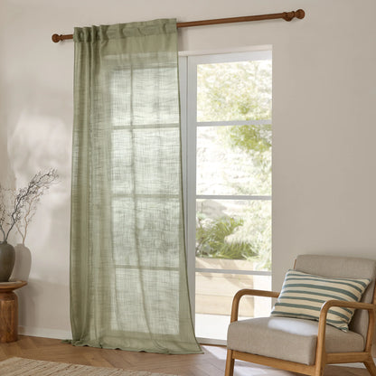 Yard Cirrus Tab Top Voile Panel - Eucalyptus