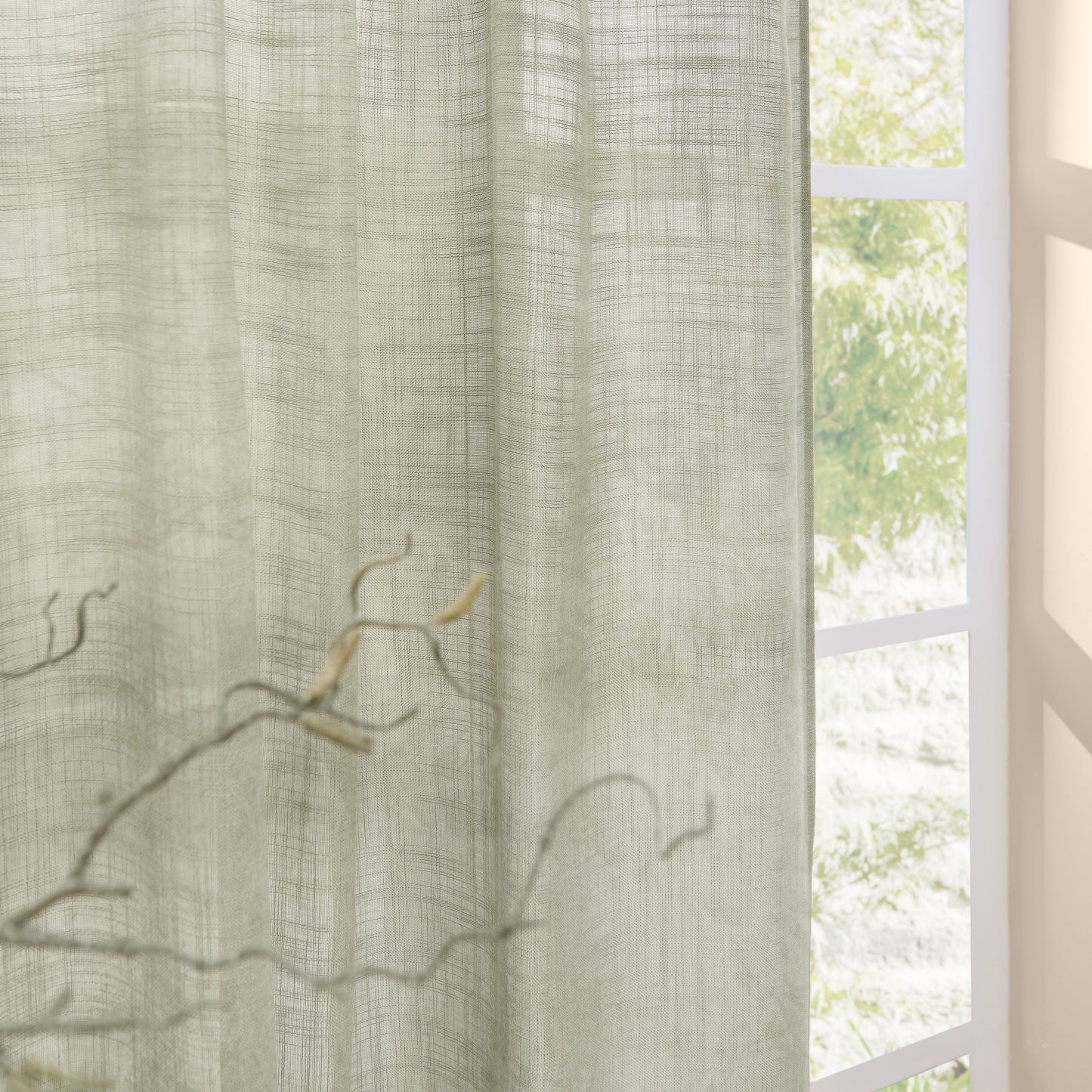 Yard Cirrus Tab Top Voile Panel - Eucalyptus
