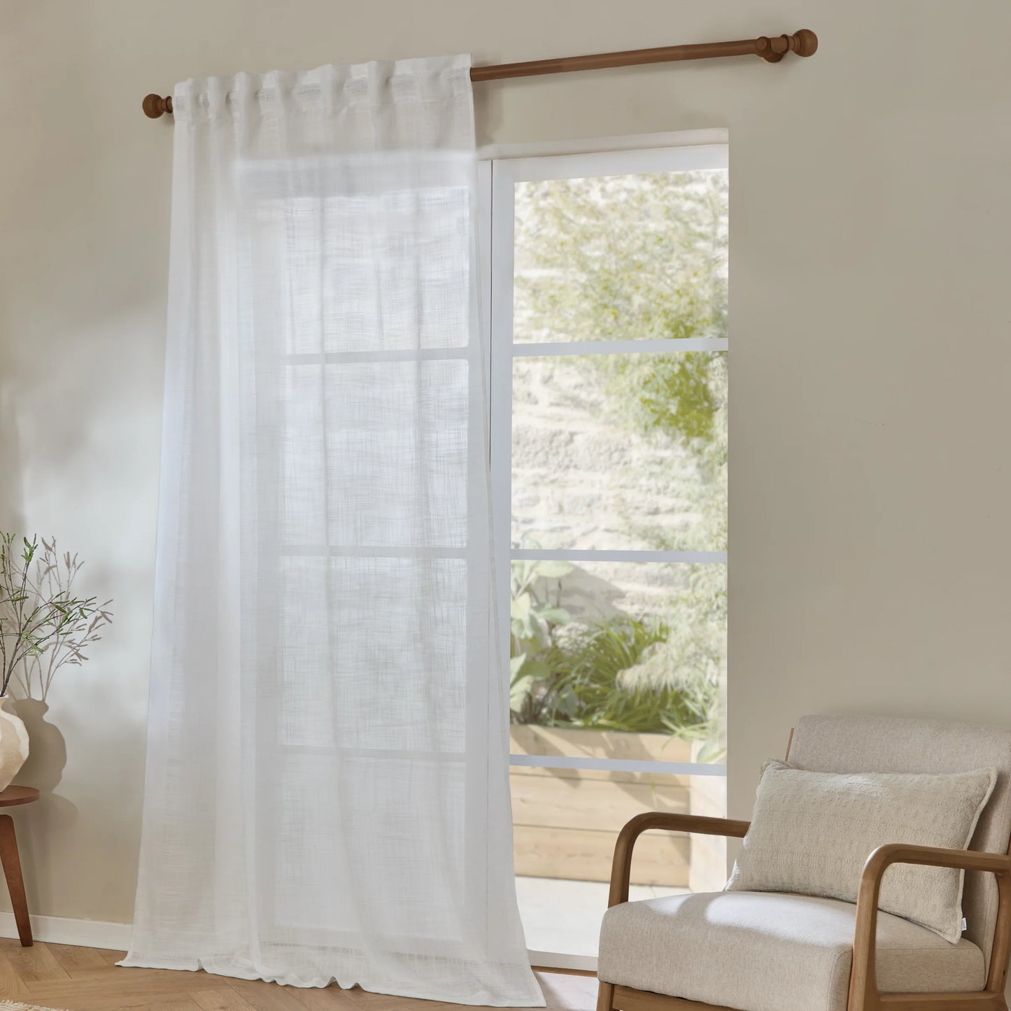 Yard Cirrus Tab Top Voile Panel - Snow