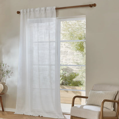 Yard Cirrus Tab Top Voile Panel - Snow
