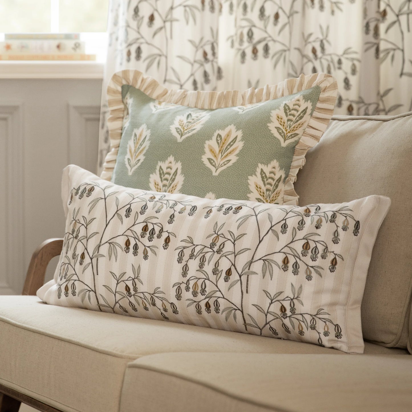 Sanderson Chinese Lanterns Cushion - Linen