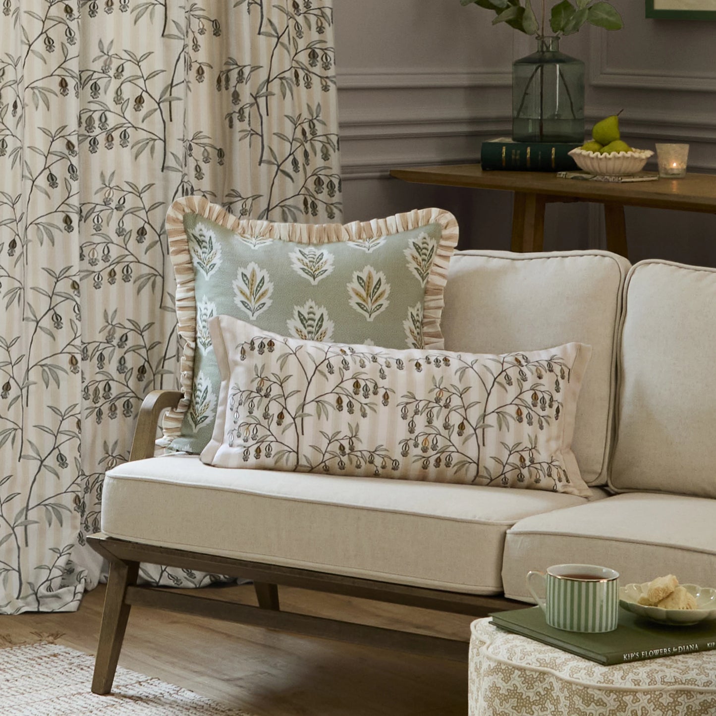 Sanderson Chinese Lanterns Cushion - Linen