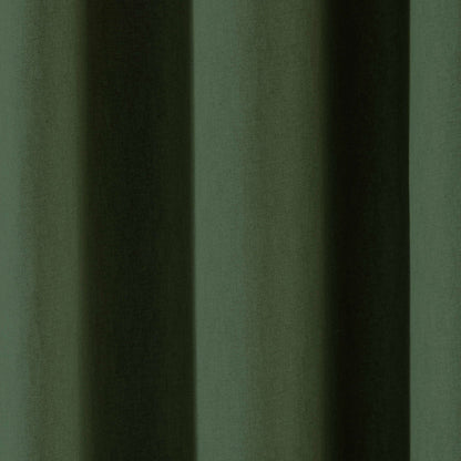 Cannes Pair of Eyelet Curtains by Fusion in Bottle Green - Pair of Eyelet Curtains - Fusion