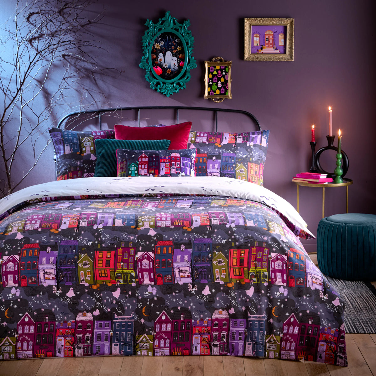Furn Creepy Town Duvet Cover Set - Charcoal