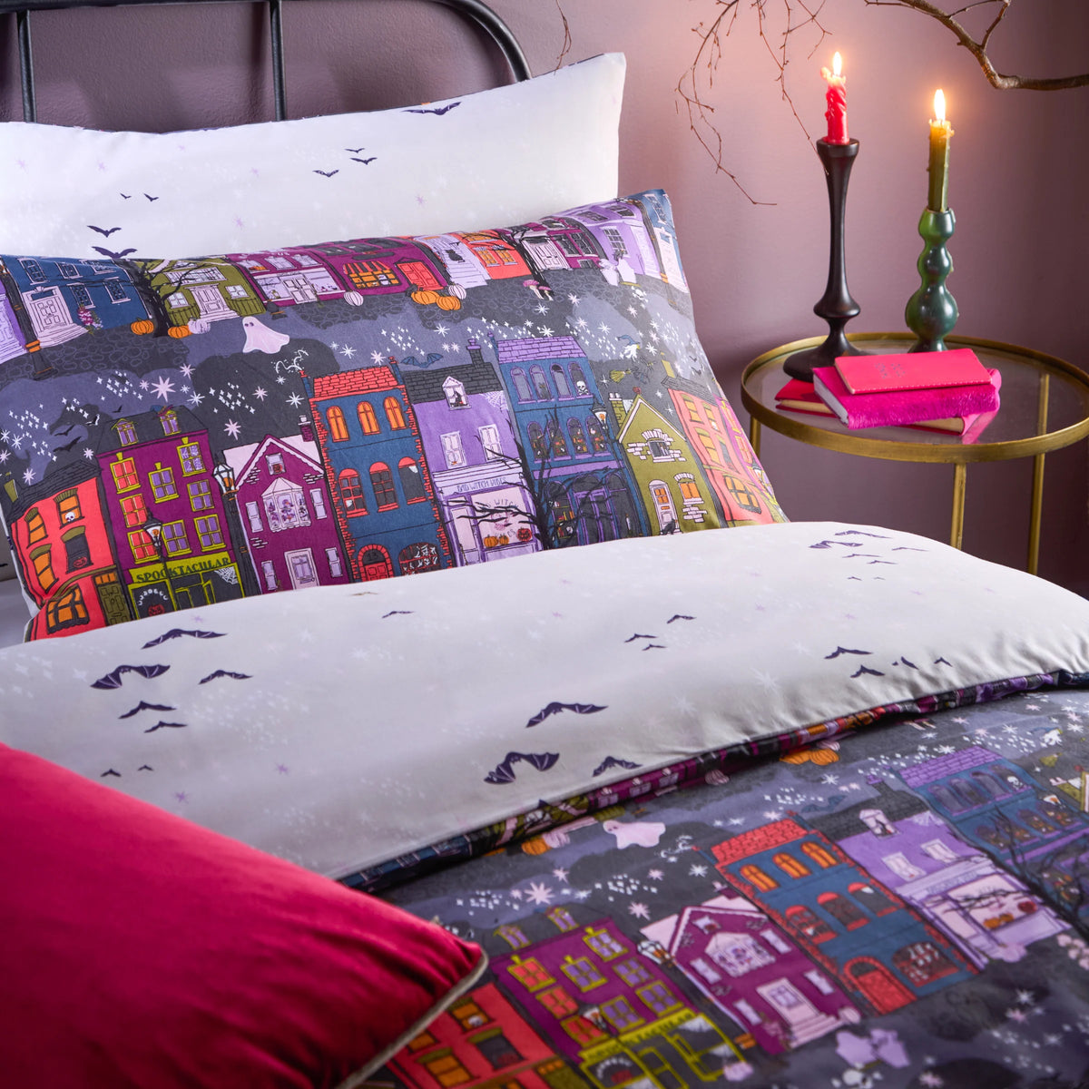 Furn Creepy Town Duvet Cover Set - Charcoal