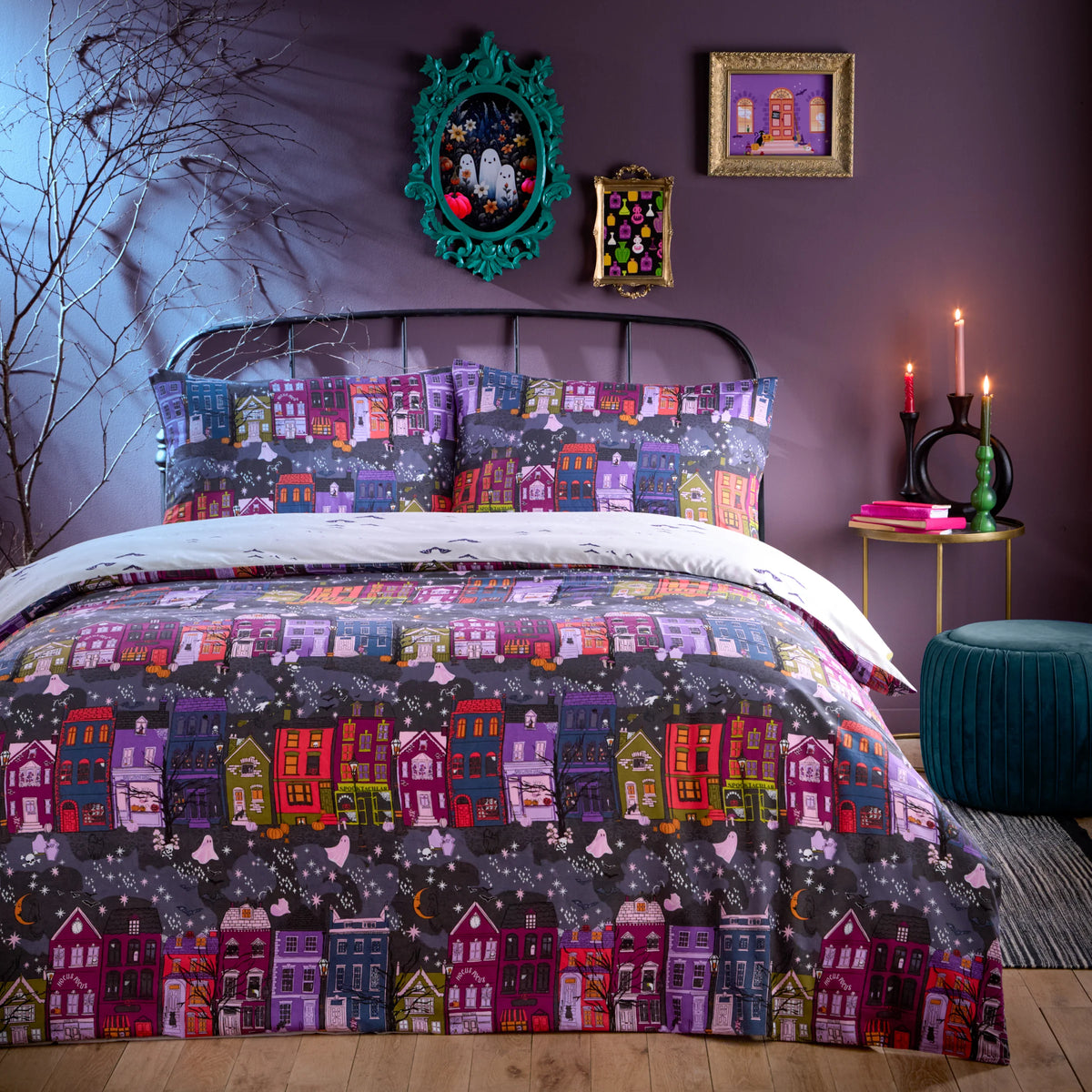 Furn Creepy Town Duvet Cover Set - Charcoal