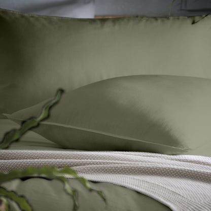 Cassia Duvet Cover Set by Appletree Loft in Khaki - Duvet Cover Set - Appletree Loft