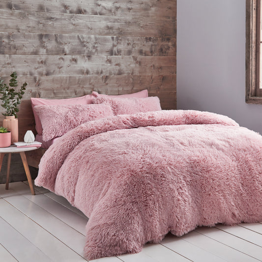 Catherine Lansfield Cuddly Duvet Cover Set - Blush