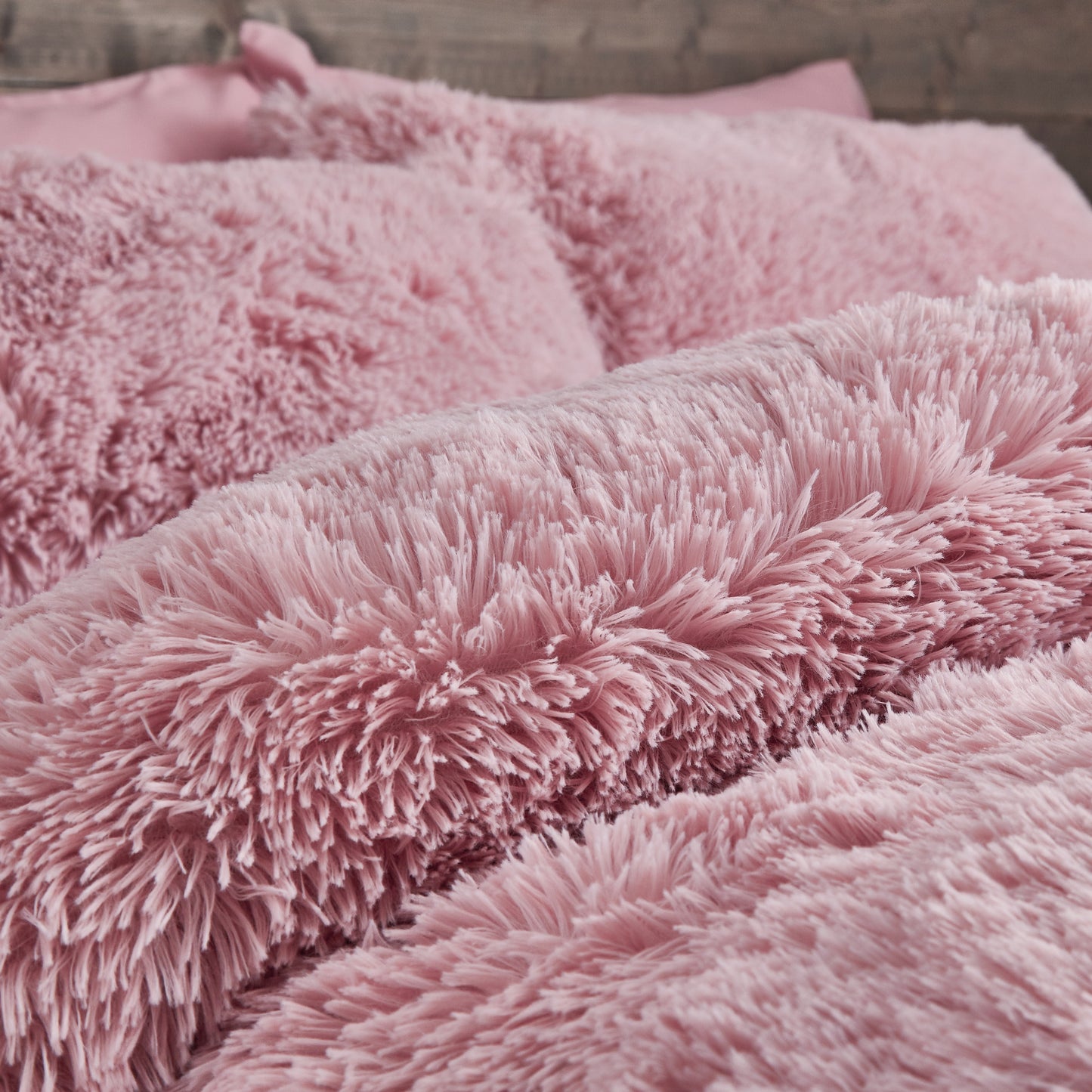 Catherine Lansfield Cuddly Duvet Cover Set - Blush