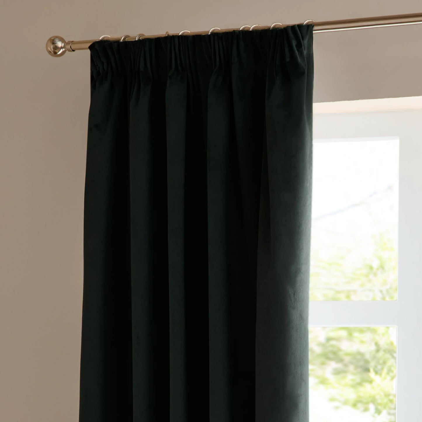 Furn Ultimate Velvet Pencil Pleat Curtains - Black