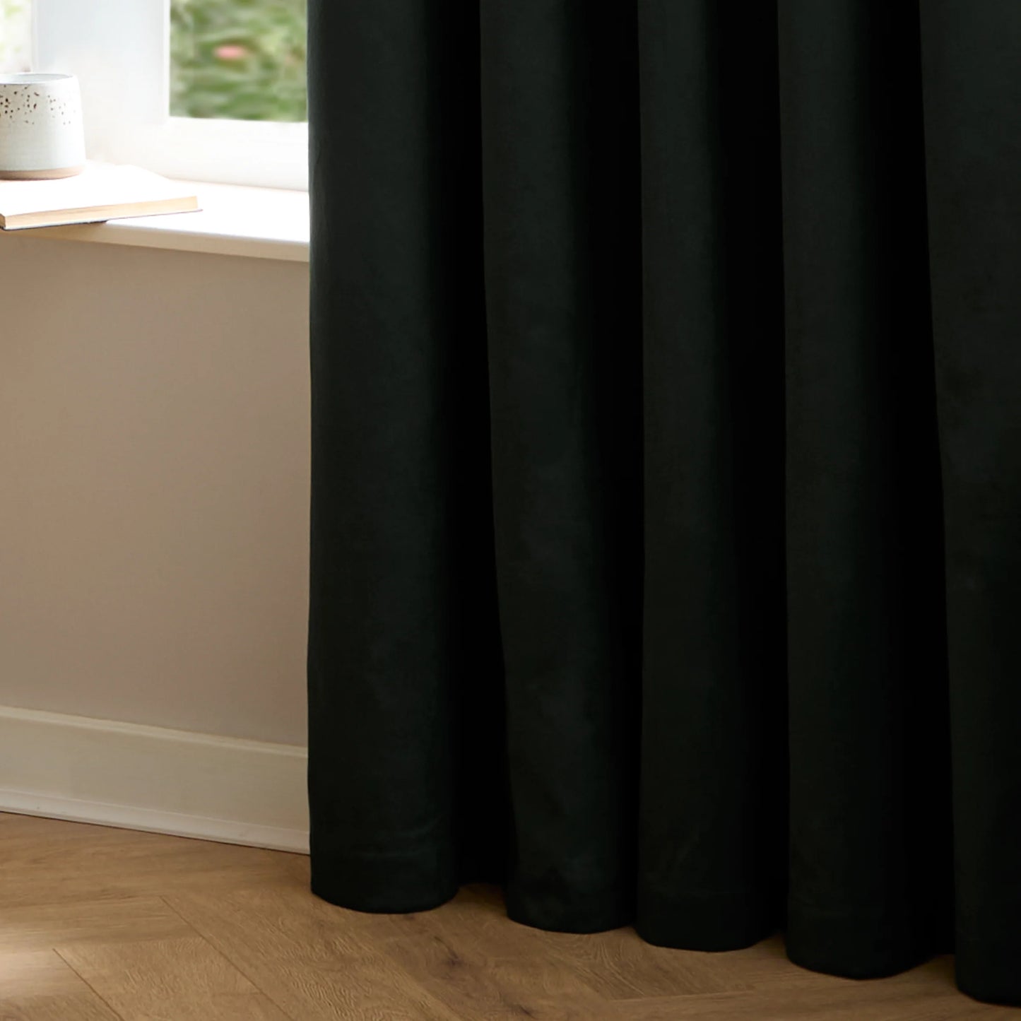 Furn Ultimate Velvet Pencil Pleat Curtains - Black