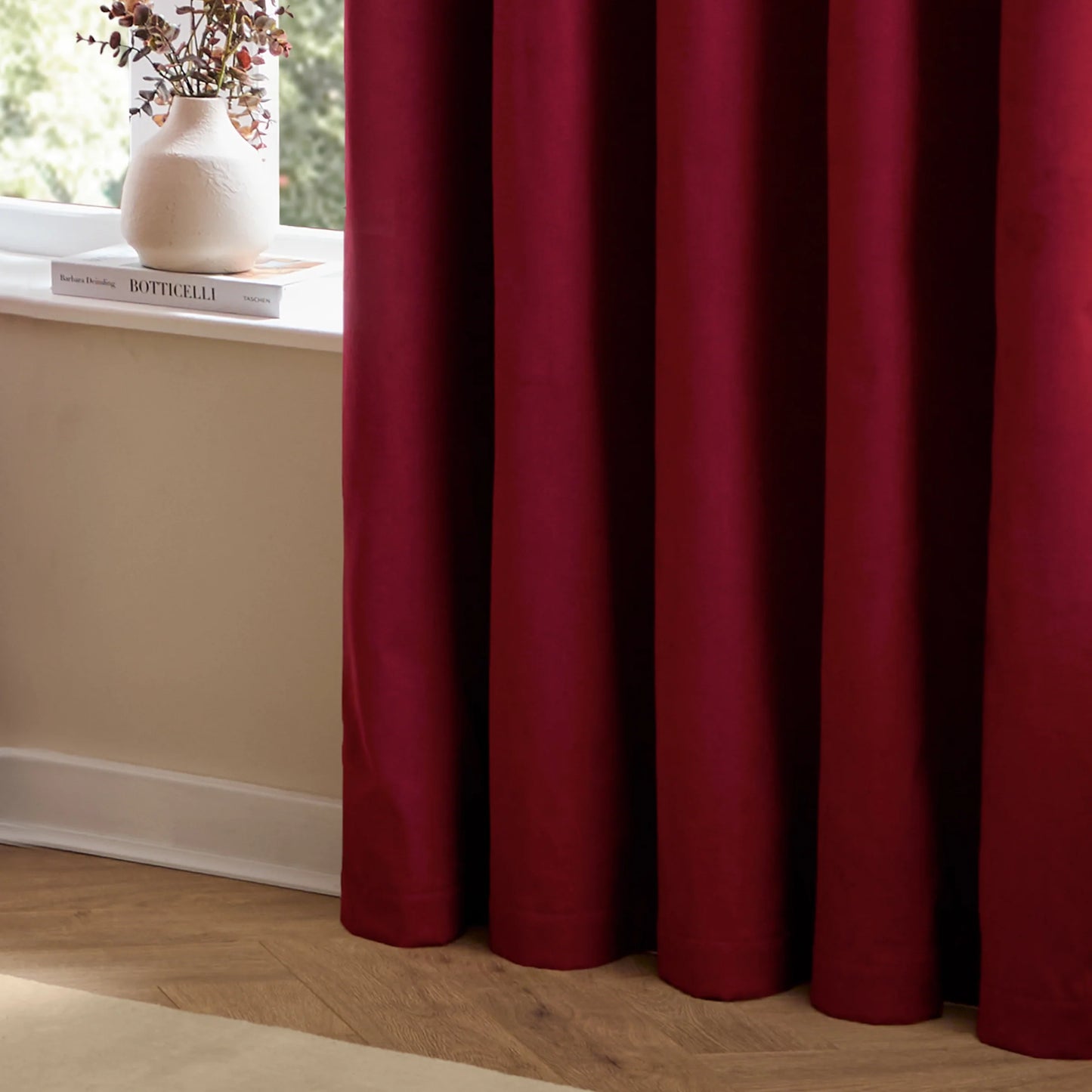 Furn Ultimate Velvet Pencil Pleat Curtains - Burgundy