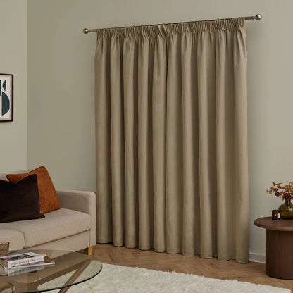 Furn Ultimate Velvet Pencil Pleat Curtains - Mocha