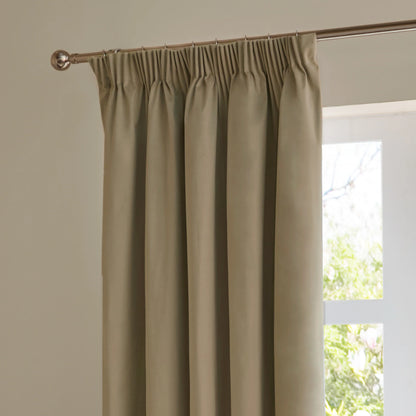 Furn Ultimate Velvet Pencil Pleat Curtains - Mocha