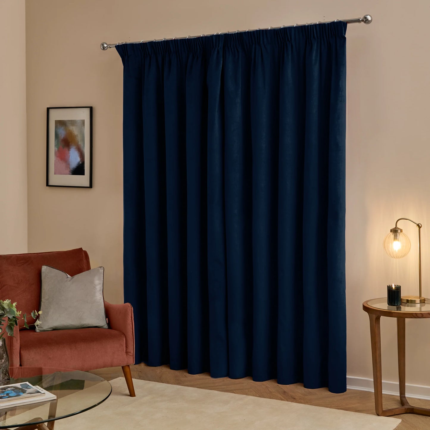 Furn Ultimate Velvet Pencil Pleat Curtains - Royal