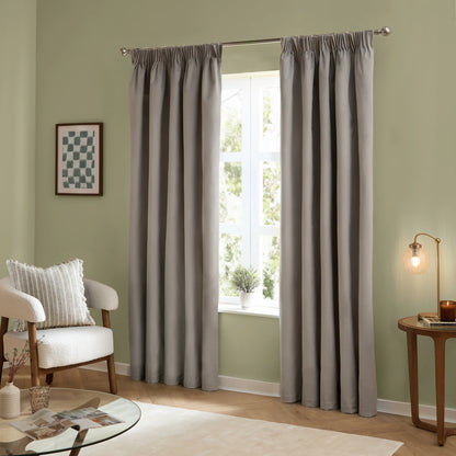 Furn Ultimate Velvet Pencil Pleat Curtains - Silver