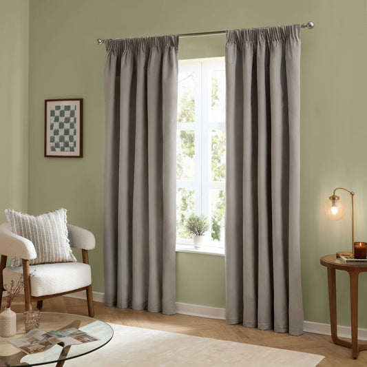 Furn Ultimate Velvet Pencil Pleat Curtains - Silver