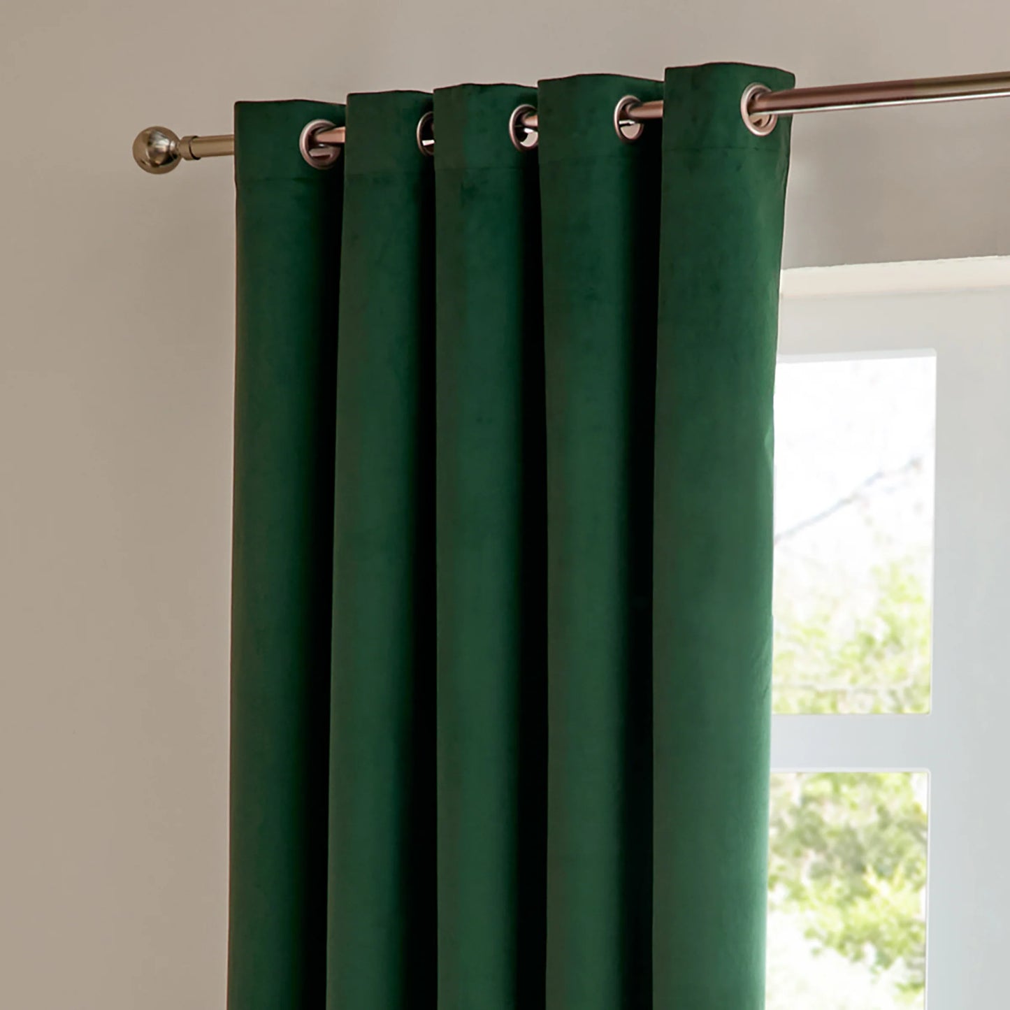 Furn Ultimate Velvet Eyelet Curtains - Emerald