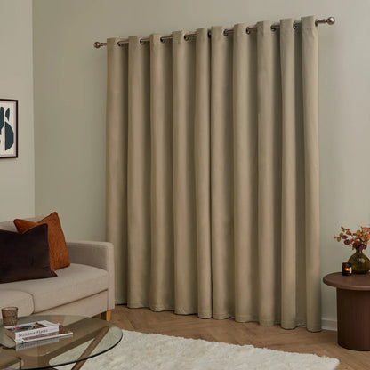 Furn Ultimate Velvet Eyelet Curtains - Mocha